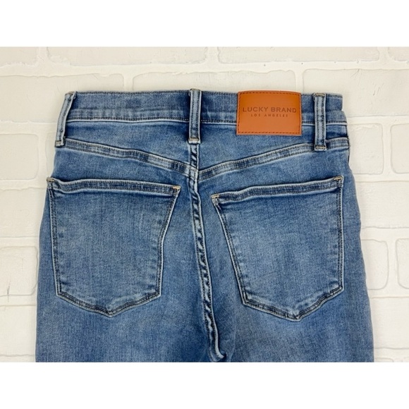 Lucky Brand High Rise Crop Bridgette Stretchy Skinny Jeans Distressed Size 4 - Picture 4 of 8